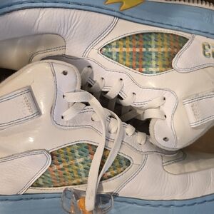 Nike White and Blue Sneakers with Mesh Detail